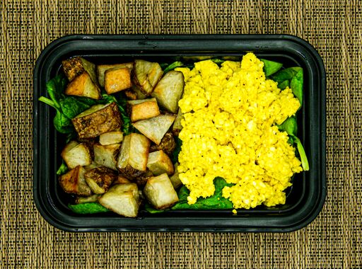 Scrambled Tofu, Spinach and Potatoes